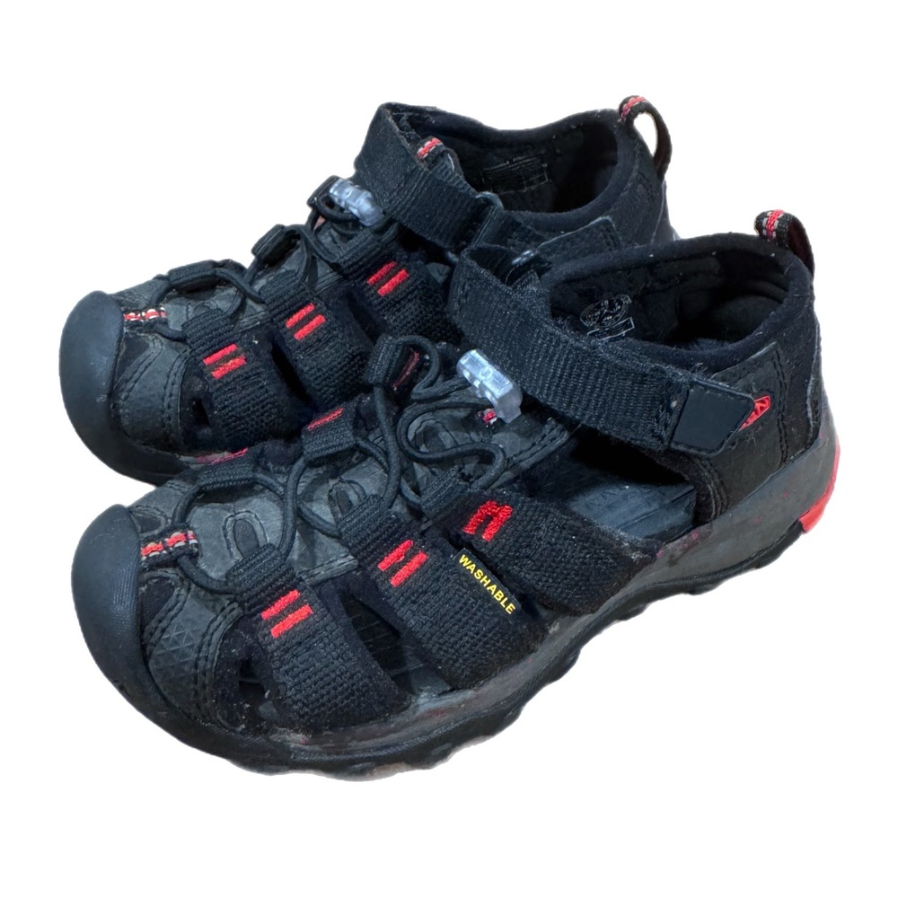 Keen Newport Neo H2 Kids Black Red Waterproof Sport Sandals Size 10 Toddler